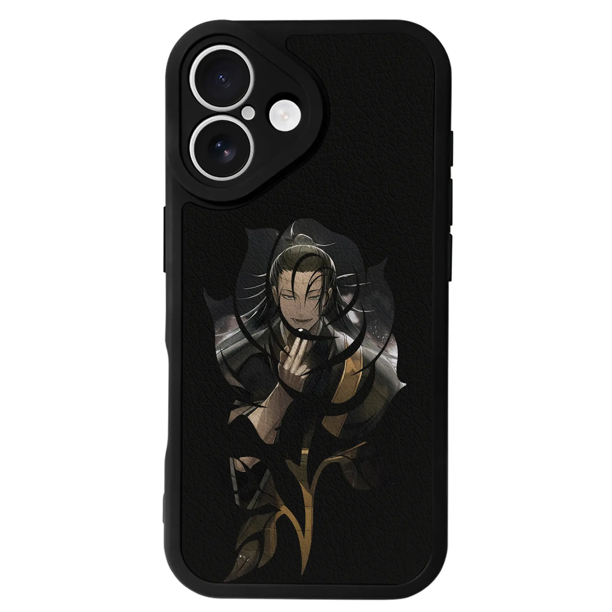 呪術廻戦 グッズ,夏油 傑 - IPhone 16シリーズ対応 ・ シリコンスマホケース ・ レザー調 ・ 高精度フィット ・ 耐衝撃 ・ ワイヤレス充電対応 ・ 精密カット